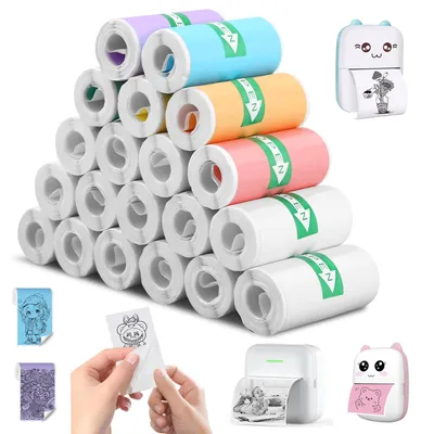 Obrázek produktu pro 20 rolí mini papíru pro tiskárny, samolepicí, termopapír, 57 x 25 mm