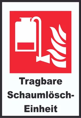 Produktbild von Tragbare Schaumlösch-Einheit Schild A5 Rückseite selbstklebend