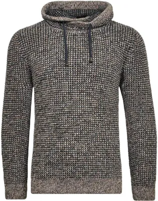 Ragman V-Ausschnitt Pullover Strick mit Kragen in braun