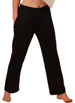 Produktbild von HERMKO 984 Homewear Hose für Damen und Herren aus Baumwolle, Kur, Gymnastik mit Tasche, Farbe:schwarz, Größe:40/42 (M)