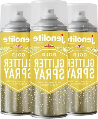 Produktbild von Goldfarbener Glitzerlack - 3x400 ml - Weißer Lack mit feinen Glittern - Für Oberflächen - Für Fotolijsten, Spiegel, Ornamente und Basteln