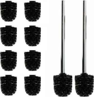 Zdjęcie produktu dla Daloual 10 x główka szczoteczki czarna 2 x uchwyt 26 cm