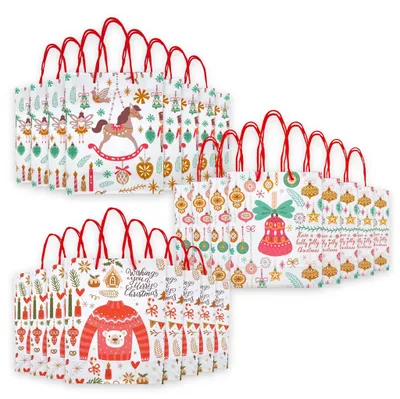 Image de Sacs cadeaux réutilisables - Sachets cadeaux - Sacs en papier - Sacs d'emballage - 24 pièces - 16 x 11,5 x 6 cm - Sachets cadeaux