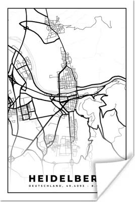 Produktbild von MuchoWow® Poster Heidelberg - Karte - Stadtplan 40x60 cm - Plakate für die Wand - Poster Babyzimmer