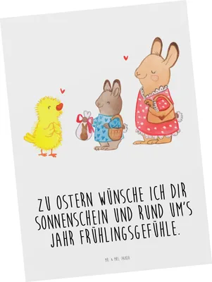 Produktbild von Mr. & Mrs. Panda Postkarte Ostern Geschenke - Weiß - Geschenk, Frühling, Ostergrüße, Postkarten, Küken, Grußkarte, Osterhase, Ostereier, bildkarte, Ansichtskarte