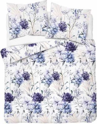 Produktbild von Bettwäsche, Satinbettwäsche, hohe Qualität 140x200 5222a Blau, Blumen