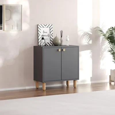 Produktbild von Skye Decor, Lina - Anthracite, Mehrzweckschrank, Anthrazit, 100% MELAMINBESCHICHTETE SPANNPLATTE, 72 x 36 x 73 cm