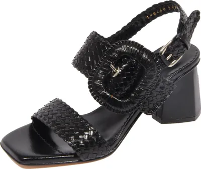 Produktbild von G4652 sandalo donna black PONS QUINTANA braided leather sandals woman