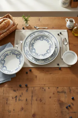 Produktbild von Hermia Concept, Hochwertiges Geschirrset (24 Teile) aus 100% Porzellan, Weiß-Blau