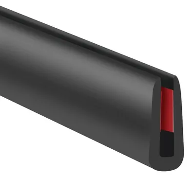 Produktbild von Gummi-Kantenverkleidung 6m Schwarz 2mm Schlitzbreite Selbstklebend EPDM-Kautschuk