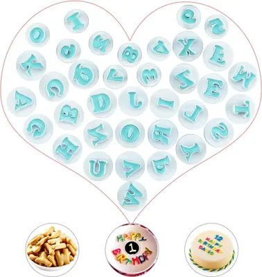 Produktbild von Ausstechformen Alphabet Fondant Ausstecher Set 26 Großbuchstaben & 10 Zahlen Buchstaben Ausstecher Plastik Keksausstecher Buchstaben für Fondant Cookie Kekse Tortendeko Backen DIY Kuchen