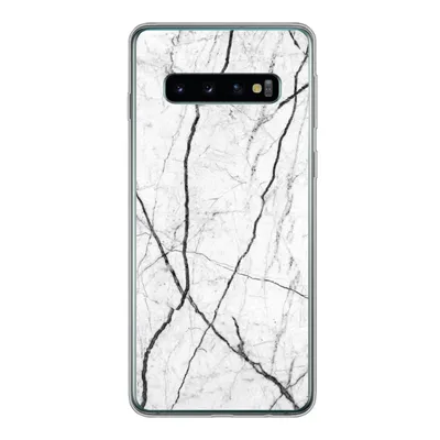 Produktbild von MuchoWow® Handyhülle Schutzhülle Hülle für Samsung Galaxy S10 Marmor - Schwarz - Weiß Silikon Softcase Handy Hülle - Handytasche