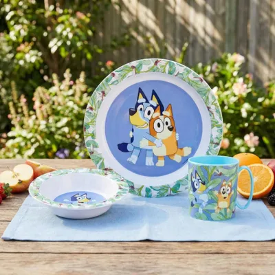 Produktbild von Bluey Bingo Kinder Geschirr-Set 3 tlg Becher Teller Schüssel