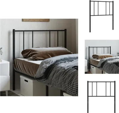Produktbild von vidaXL Kopfteil Metall Schwarz 90 cm - Kopf- & Fußenden
