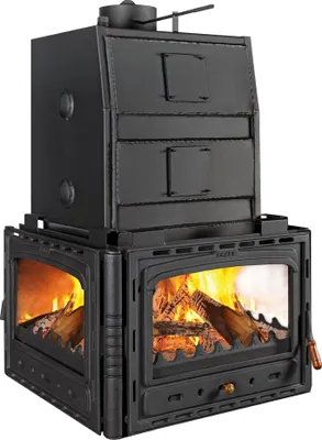 Image de Insert PRITY 3C W35 | 5 + 35 kW | Total 40 kW | Ø200 mm | Porte en fonte | Poche à eau de 60 l | Poêle à bois
