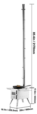 Image de Poêle à bois - Poêle pour véranda - Poêle à bois portable - Fourneau à bois de survie - Poêle de camping
