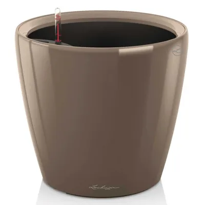 Obrázek produktu pro Květináč LECHUZA CLASSICO Premium LS 35 Taupe vysoký lesk | květináč se zavlažovacím systémem | vysoce lesklý povrch | Ø 36 x 32,5 cm | 16065