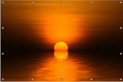 Produktbild von Wallario Outdoor-Poster für Garten oder Balkon, Motiv Sonnenuntergang über dem Wasser II, in ca. 120 x 180 cm