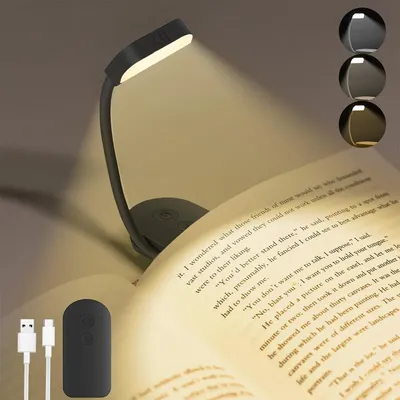 Productafbeelding van Leeslamp met Klem, Mini Boekenlamp Dimbaar met 9 LEDs en 3 Kleurtemperatuurstanden