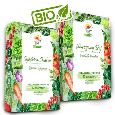 Produktbild von Semínka Zeleninová semínka Sada zeleninových semínek Zeleninové odrůdy 11 kusů a 12 kusů Zeleninový ráj Meloun Lilek Obří dýně Symfonie chutí