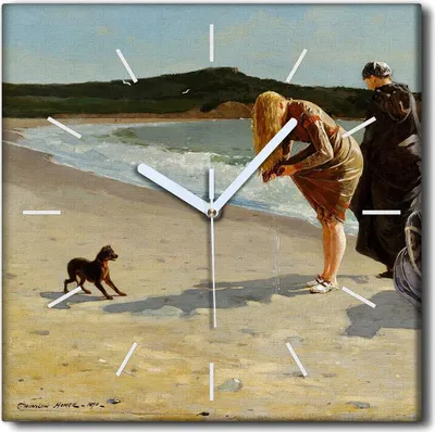 Produktbild von Coloray Uhr auf Leinwand 30x30 cm Wand Uhr Dekoration Wohnzimmer Segeltuch weiße Zeiger -Winslow Homer Eagle.