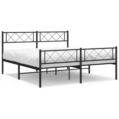 Produktbild von vidaXL Bettgestell mit Kopf- und Fußteil Metall Schwarz 120x200 cm