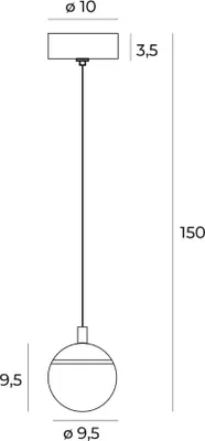 Obrázek produktu pro LED závěsné svítidlo COMETSHINE, černé a zlaté, 8 W, teplá bílá, 480 lm, hliník, rozměry: 150 x 9,5 x 9,5 cm, IP20, Maxlight