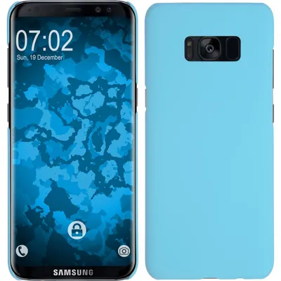 Produktbild von PhoneNatic Case kompatibel mit Samsung Galaxy S8 - Hülle hellblau gummiert Hard-case + flexible Folie