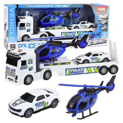 Image de Voiture de police, dépanneuse, voiture, hélicoptère, gyrophare