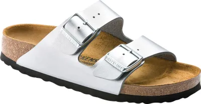 Produktbild von Birkenstock - "Arizona" Sandalen für Damen, Leder, Birko-Flor PP14536 (36 EU) (Silber)