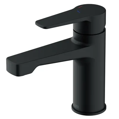 Produktbild von Lenz MOLA Waschtischarmatur Schwarz-Matt – moderner Auslauf, Anti-Fingerabdruck, Keramikkartusche, Push-to-Open Ventil, Markenmischdüse 46010851