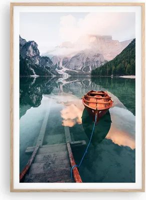 Produktbild von Gerahmtes Poster - Rahmen in heller Eiche - See Berg Tal - 70x100 cm - Wand Bild - Wanddeko - Wandbilder - Kunstposter - Wandposter - Bilderrahmen - Bilder - Kunstdruck - P2NPA70x100-5176