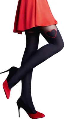 Produktbild von Giulia Strumpfhosen mit Muster gemustert Enjoy Love 60 Schwarz ( EL60 ) M