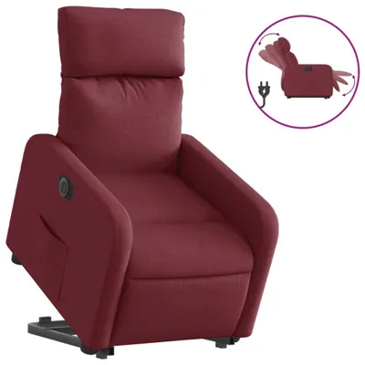 Immagine prodotto di vidaXL Poltrona relax con supporto elettrico in tessuto rosso vino