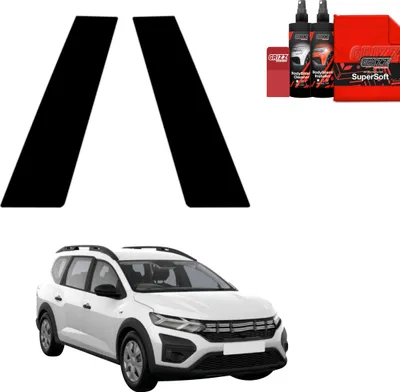 Obrázok produktu pre 2v1 Čierna ochranná fólia Grizz Protector pre stĺpik B – Dacia Jogger (2022–2025)