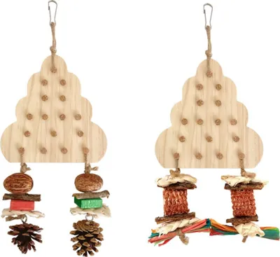 Image de 2 Jouets Perroquet Toggle Plug, Cage à oiseaux Hanging Birdie Jouets à mâcher Pour le soulagement, L'exercice Et Plus