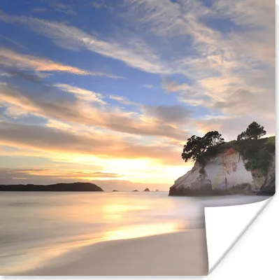 Produktbild von MuchoWow® Poster Kathedralenbucht Neuseeland Fotodruck 100x100 cm - Babyzimmer