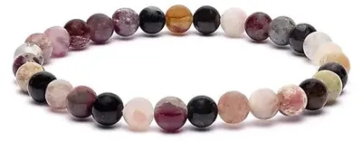 Imagen del producto de Pulsera elástica de turmalina mixta - paquete de 2 piezas - ± 0,6 cm