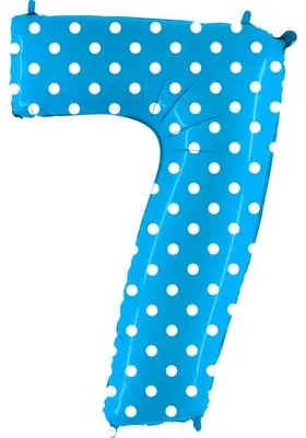 Produktbild von Balon 102Cm Cyfra Niebieska Kropki 7