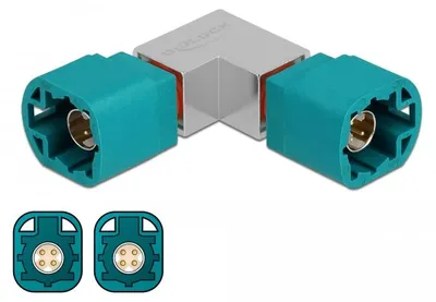 Produktbild von Delock Adapter HSD Z Stecker zu HSD Z Stecker gewinkelt