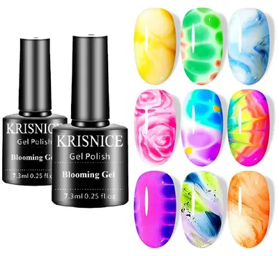 Zdjęcie produktu dla Żel do manicure Blooming Gel, przeznaczony do zdobień paznokci, efekt akwareli, 7,3 ml, zestaw 2 sztuki