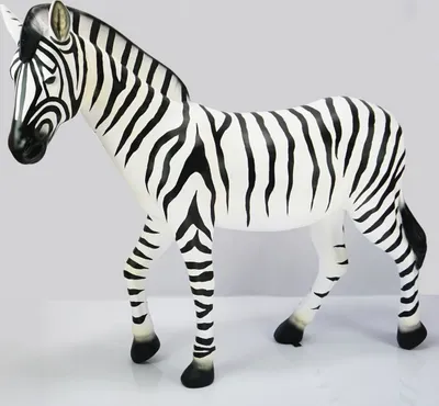 Produktbild von Casa Padrino XXL Deko Skulptur Zebra Weiß / Schwarz 185 cm - Lebensgroße Garten Figur