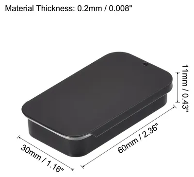 Produktbild von Metalldosen mit Deckel, 4 Stk. Kleine Blechdose 6 x 3 x 1.1 cm Metalldose fš¹r Sš¹?igkeiten und kleinen Gegenst?nden - Schwarz