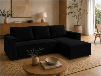 Obrázek produktu pro Rohová sedačka FurMeb24 AXEL, moderní design, tvar L, rozměry 230 x 140 cm, pravostranné provedení, s funkcí rozkládání a úložným prostorem. Model POSO 135