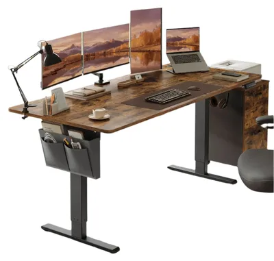 Image de Bureau réglable électriquement - Bureau assis-debout - Bureau - Table pour ordinateur portable - Hauteur réglable