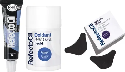 Zdjęcie produktu dla RefectoCil Henna 2 Blue-Black 15ml + RefectoCil Oxidant 3% Liquid 100ml + RefectoCil Silicone Pads