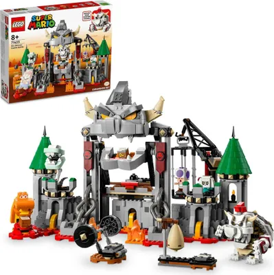 Produktbild von LEGO 71423 Super Mario Knochen-Bowsers Festungsschlacht – Erweiterungsset, Spielzeug mit 5 Charakteren: Knochen-Bowser, ein Glutsauger, ein Knochen-Piranha, ein Knochen-Gumba und ein lila Toad