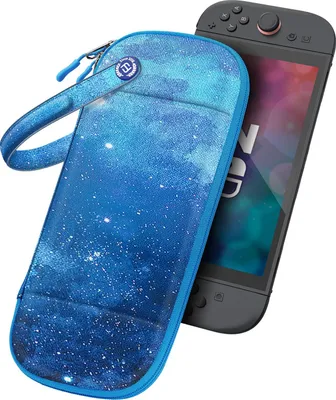 Produktbild von FINTIE Slim Tasche Kompatibel mit Nintendo Switch 2 (2025) - [Ultradünn] Stoßfeste Hartschalen Tragetasche mit 10 Spielkartenhaltern für Switch 2, Sternenhimmel