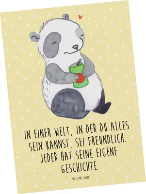 Produktbild von Mr. & Mrs. Panda Postkarte Panda Depression - Gelb Pastell - Geschenk, Ansichtskarte, Affektiven Störung, einzelkarte, Stimmungstief, Ansichtskarten, Depressiv, Grußkarte