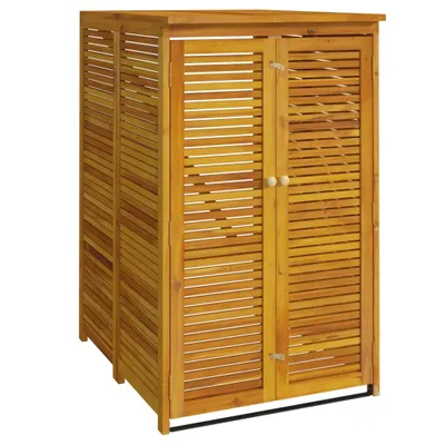 Image de Cabanon à poubelle simple 70x89x117 cm bois massif d'acacia